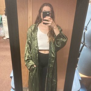 Vintage Green Satin Duster Herman Kay